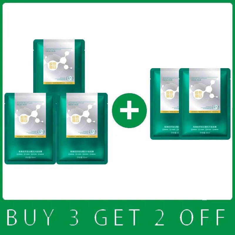 Seaweed Collagen Crystal Face Mask β Deep Hydration & Radiant Glow (5 pcs)