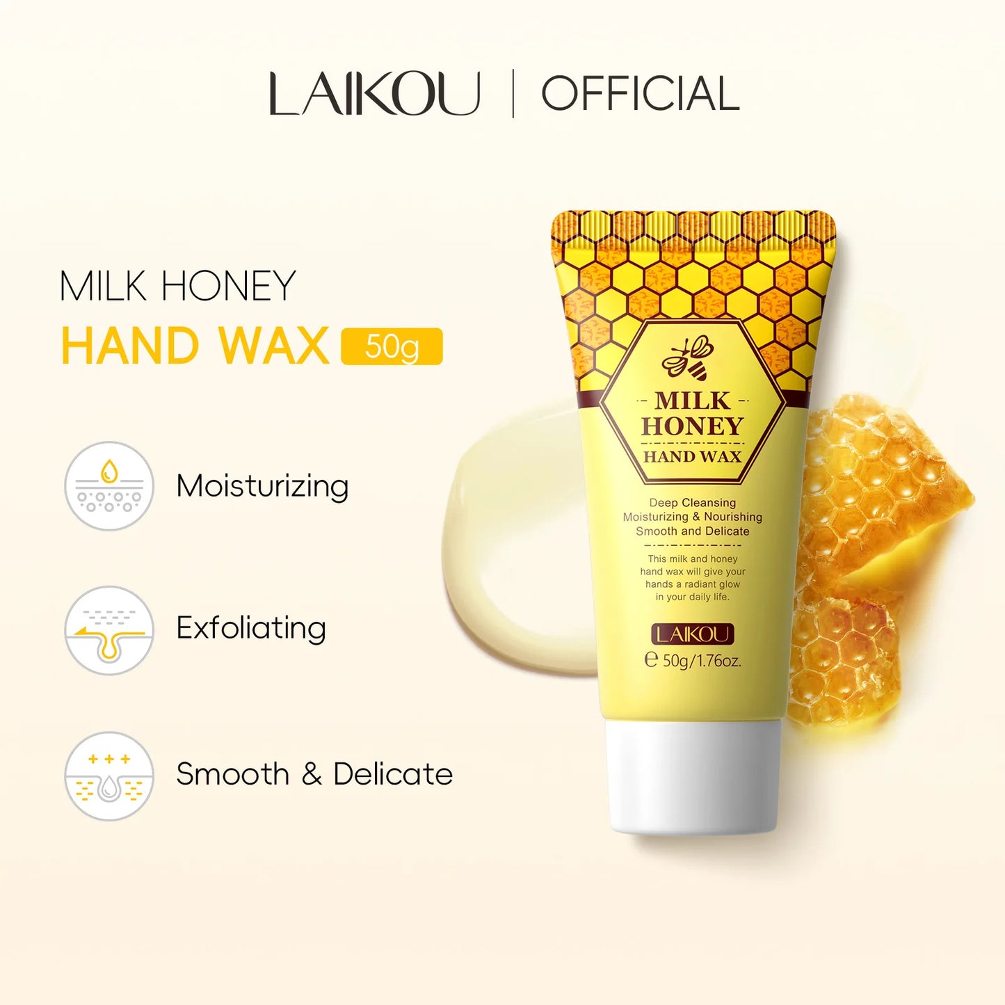Honey & Milk Exfoliating Hand Mask โ Moisturising & Smoothing Care (50 g / 120 g)
