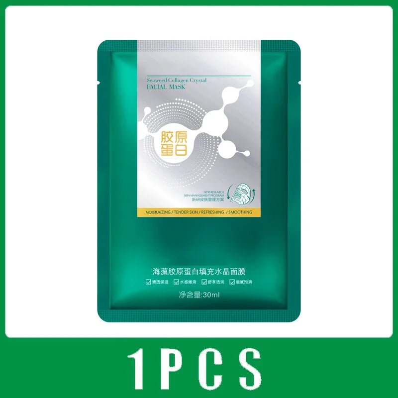 Seaweed Collagen Crystal Face Mask β Deep Hydration & Radiant Glow (5 pcs)