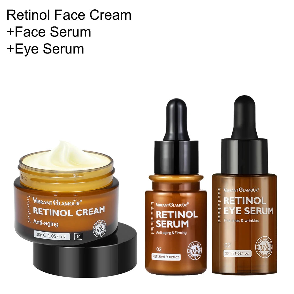 Retinol Anti-Ageing Trio – Face Cream, Facial Serum & Eye Serum (30 ml each)