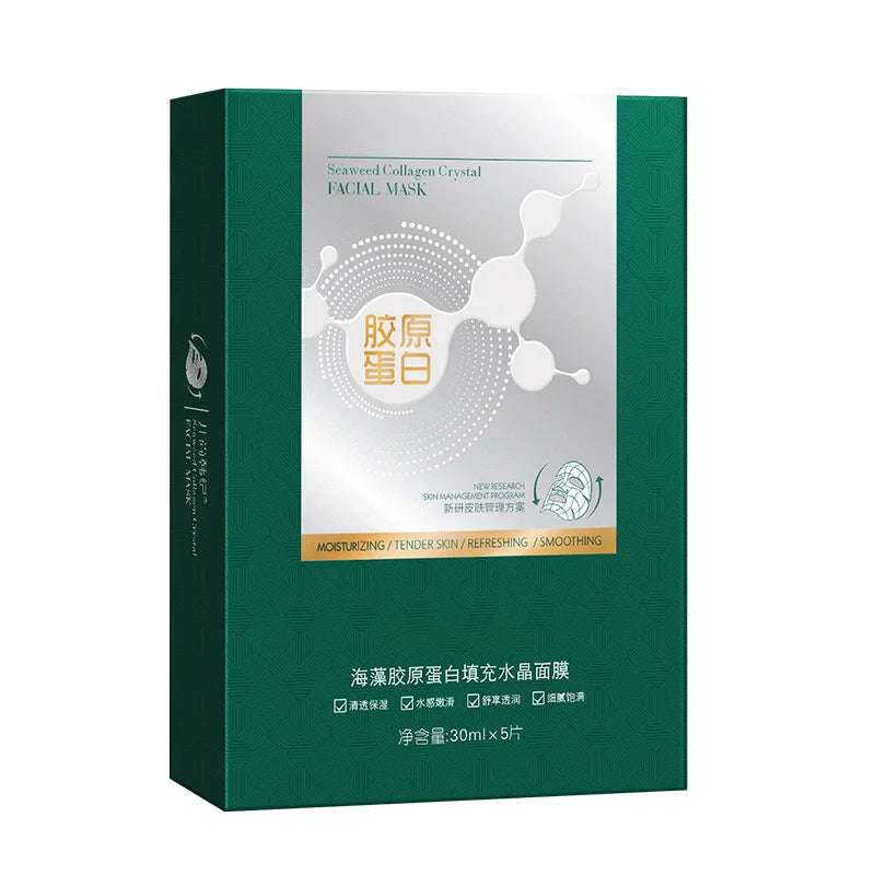 Seaweed Collagen Crystal Face Mask – Deep Hydration & Radiant Glow (5 pcs)