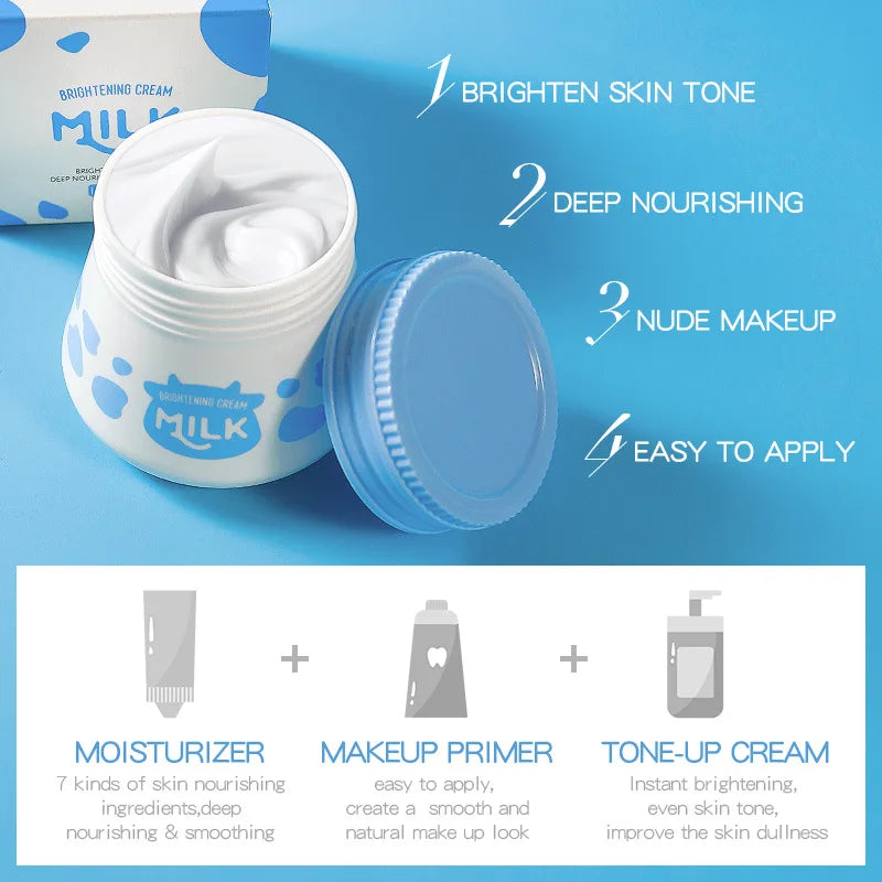 LAIKOU Milk Brightening Cream – Moisturising & Tone-Perfecting Face Cream (55 g)