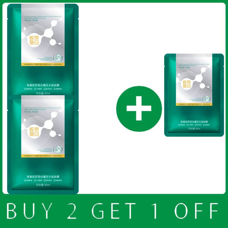 Seaweed Collagen Crystal Face Mask – Deep Hydration & Radiant Glow (5 pcs)