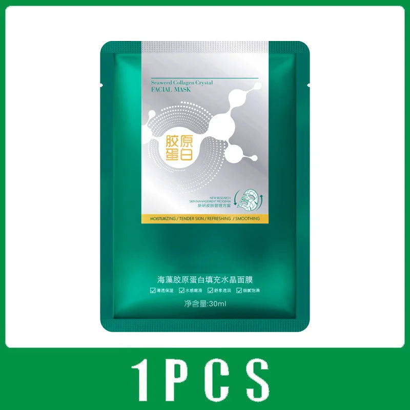 Seaweed Collagen Crystal Face Mask – Deep Hydration & Radiant Glow (5 pcs)