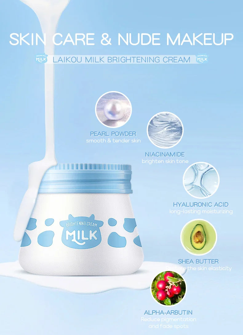 LAIKOU Milk Brightening Cream – Moisturising & Tone-Perfecting Face Cream (55 g)