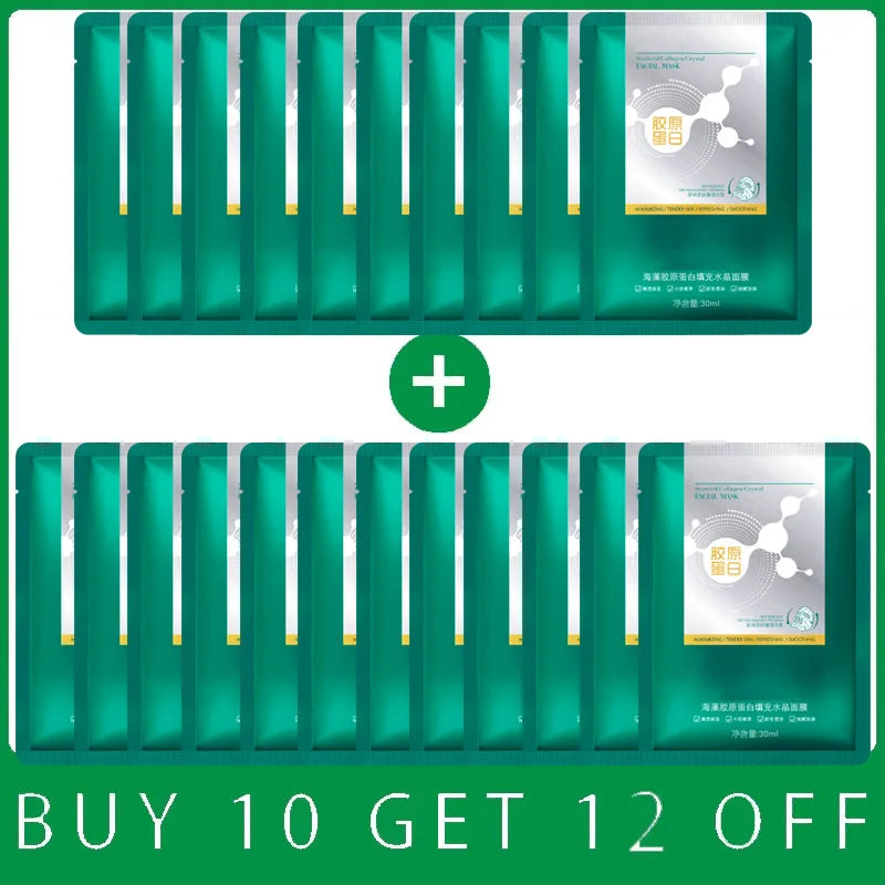 Seaweed Collagen Crystal Face Mask – Deep Hydration & Radiant Glow (5 pcs)